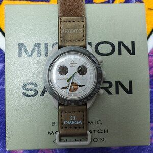 NWT Swatch X Omega Moonswatch Mission To The Saturn Watch